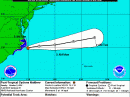 The current position and projected path of Hurricane Matthew, as of October 9 at 0900 UTC. [NOAA graphic]